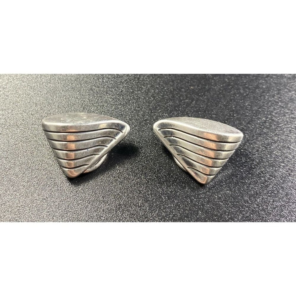Vintage 835 Silver Cufflinks Etched Signed K&L